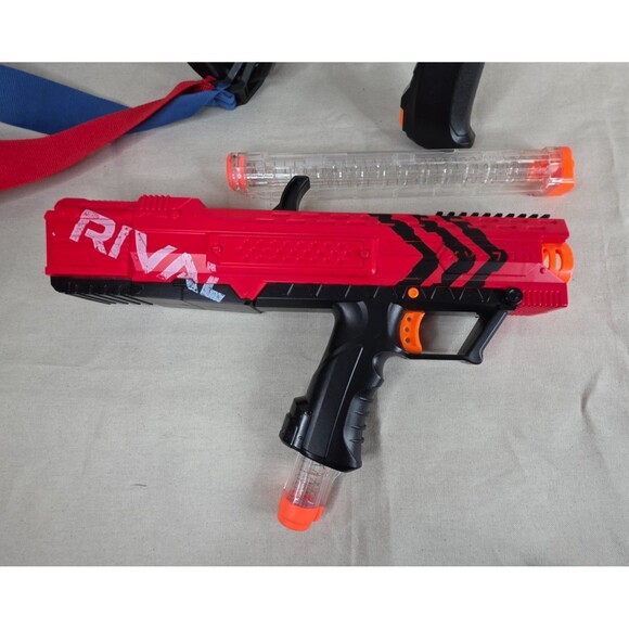 Pair of Nerf Rival Apollo XV-700 Blasters – Red & Phantom Corps White – w/Flags - Picture 12 of 12